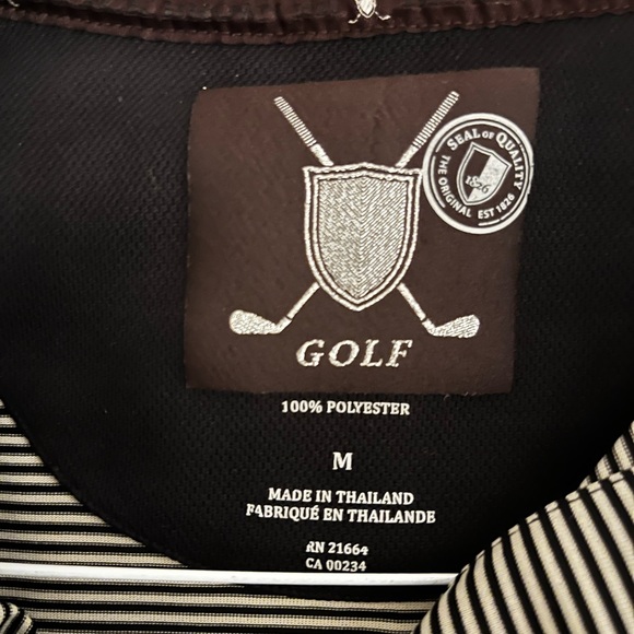 Men’s Golf Polo - Black Brown 1826 - Picture 2 of 2